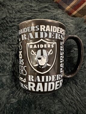 NFL Raiders Black and White Ceramic Coffee Mug